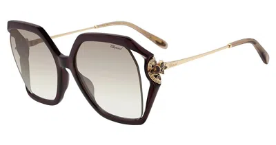 Chopard Light Grey Gradient Butterfly Ladies Sunglasses Sch407s Alvx 58 In Neutral
