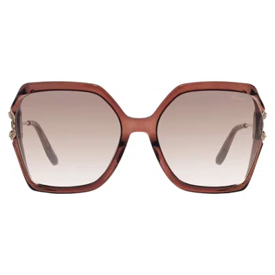 Chopard Light Grey Gradient Butterfly Ladies Sunglasses Sch407s Alvx 58 In Red