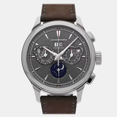 Pre-owned Chopard L.u.c Perpetual Chrono 168611-3001 Grey Titanium Manual Winding Men's Watches 45mm