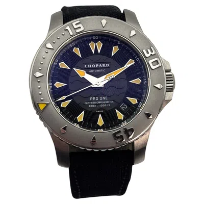 Pre-owned Chopard L.u.c Pro One Chronometer 42mm Steel Watch, Blue Wave Dial