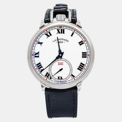Pre-owned Chopard L.u.c The Tribute 1635000 Manual Winding White 18k White Gold Men's Wristwatch 50mm