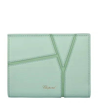 Chopard Medium Leather Diamond Wallet In Green