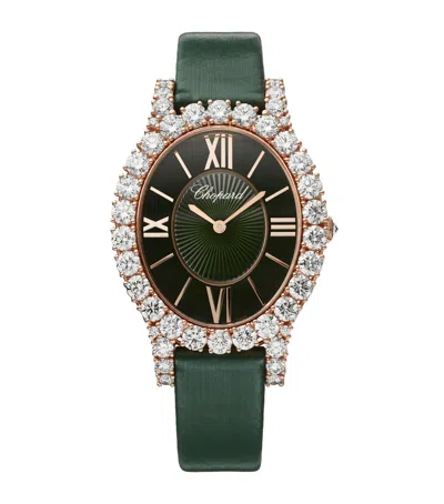 Chopard Medium Rose Gold And Diamond Heure Du Diamant Oval Watch