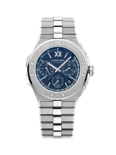 Chopard Men's Alpine Eagle Chronograph Stainless Steel & Blue-dial Bracelet Watch In Gray