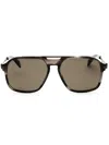 Chopard Men's Rectangular Premium Acetate Sunglasses In Brown