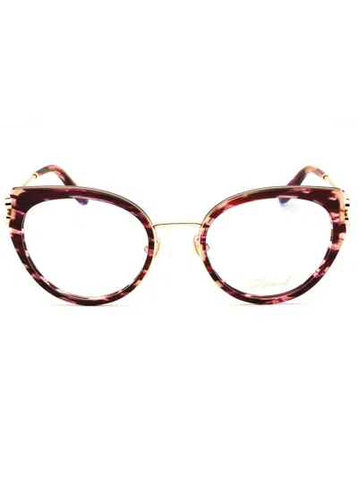 Chopard Metal Cat Eye Women's Eyeglasses In Burgundy