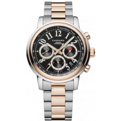 Chopard Mille Miglia Chronograph Black Dial 18 Carat Rose Gold Automatic Men's Watch 158511-6002 In Metallic
