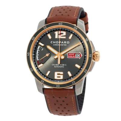 Chopard Mille Miglia Gt Chronograph Automatic Chronometer Black Dial Men's Watch 168566-6001 In Gold