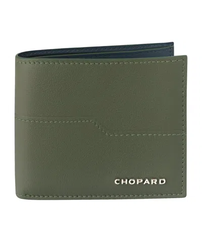 Chopard Mini Leather Heritage Bifold Wallet In Blue