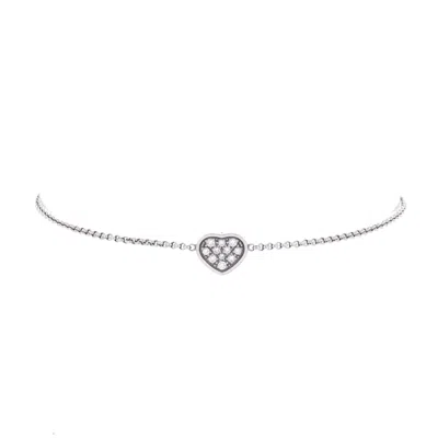 Chopard Miss Happy Diamond Heart Bracelet 18k White Gold With Diamonds In Silver