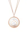 Chopard Mixed Gold And Diamond Happy Spirit Pendant In Gold