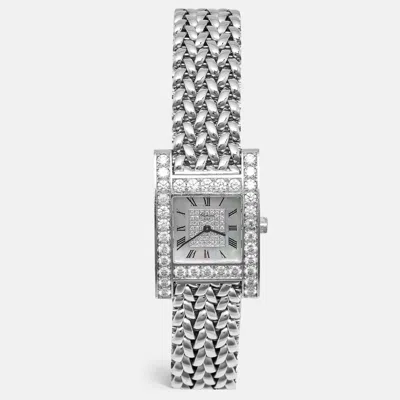 Pre-owned Chopard Mother Of Pearl Diamond 18k White Gold 106805-1002 Women's Wristwatch 25 Mm