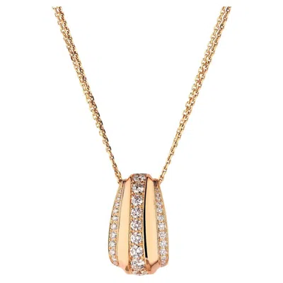 Pre-owned Chopard Necklace La Strada Rose Gold Diamonds In Red