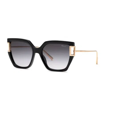 Chopard Nero Super Black Titanium Sunglasses In Metallic