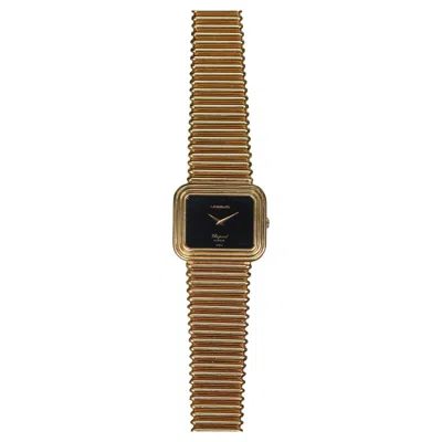 Pre-owned Chopard Onyx Laykin & Co Stamped Watch In 18k Yellow Gold, 1970s