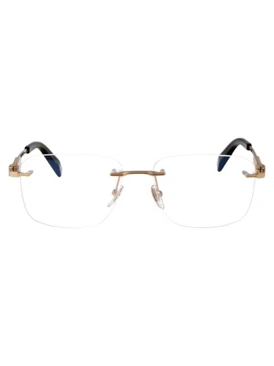 Chopard Sleek Rectangular Eyeglasses For Men In Gold