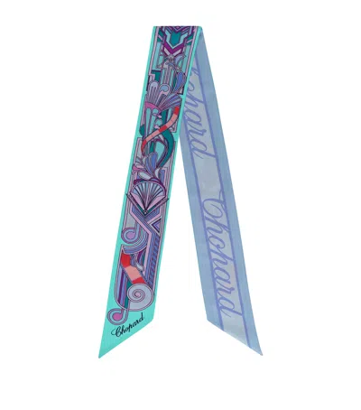 Chopard Organic Silk Printed Scarf In Blue