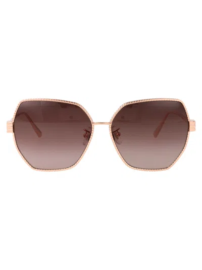 Chopard Oro Ramato Lucido Titanium Sunglasses In Brown