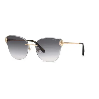 Chopard Oro Rose' Lucido Totale Metal Sunglasses In Gold