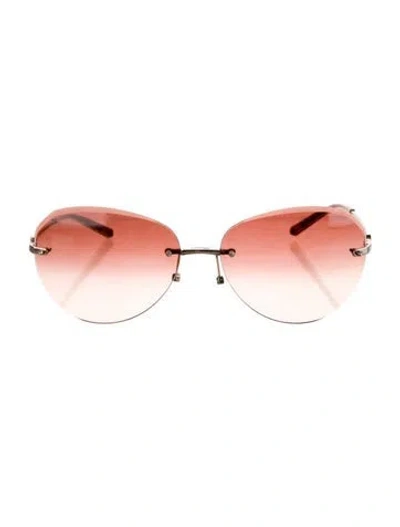 Pre-owned Chopard Oversize Gradient Sunglasses In Silver