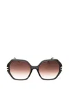 Chopard Oversized Geometric-frame Sunglasses In Black