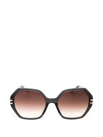 Chopard Oversized Geometric-frame Sunglasses In Black