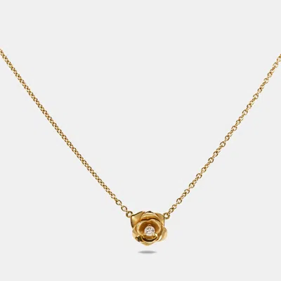 Pre-owned Chopard Piaget Rose Diamond 18k Rose Gold Pendant Necklace