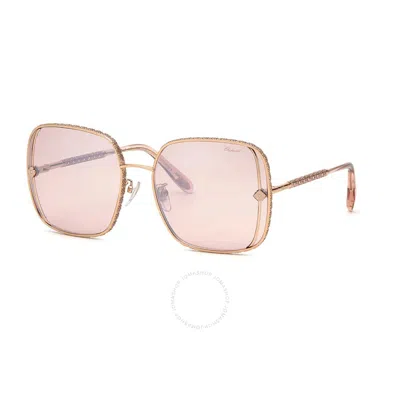 Chopard Pink Silver Mirror Square Ladies Sunglasses Schg33s 2amx 61