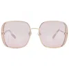 Chopard Pink Silver Mirror Square Ladies Sunglasses Schg33s 2amx 61 In Gold
