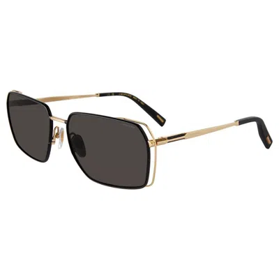 Chopard Polarized Grey Rectangular Men's Sunglasses Schg90 302p 60 In Gold