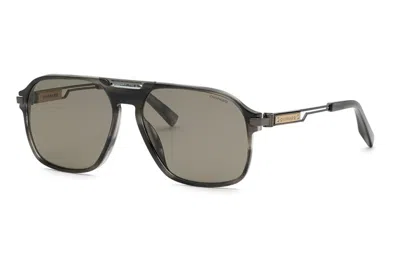Chopard Polarized Smoke Navigator Men's Sunglasses Sch347 6x7p 58 In Black