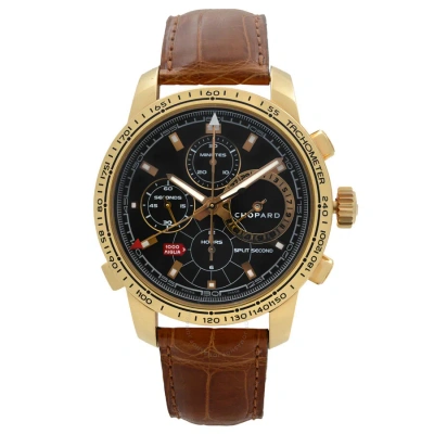 Chopard Mille Miglia Chronograph Automatic Black Dial Men's Watch 16/1261 In Black / Brown / Gold / Gold Tone / Yellow