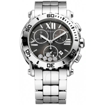 Chopard Happy Sport Chrono Chronograph Black Dial With 5 Floating Diamonds Dial Ladies Wat