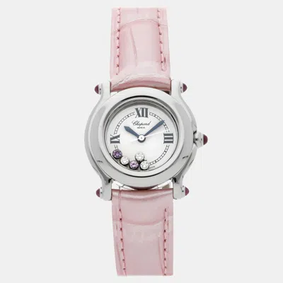 Pre-owned Chopard Happy Sport Diamond 27/8245-42 Quartz 26 Mm In Silver