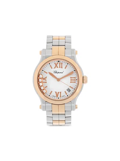 Pre-owned Chopard  Happy Sport 36mm In Silver