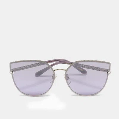 Pre-owned Chopard Purple Schf 78s Crystals Cat Eye Sunglasses