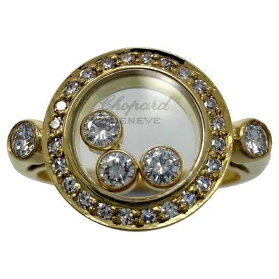 Pre-owned Chopard Rare Vintage Happy Diamonds 18k Yellow Gold Diamond Ring With Box