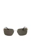 Chopard Schg62 Polarized Rectangular Metal Sunglasses In Gold