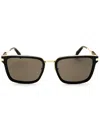 Chopard Rectangular Metal Men's Sunglasses In Black