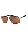 Chopard Rectangular Metal Men's Sunglasses - Schg89 Model In Silver