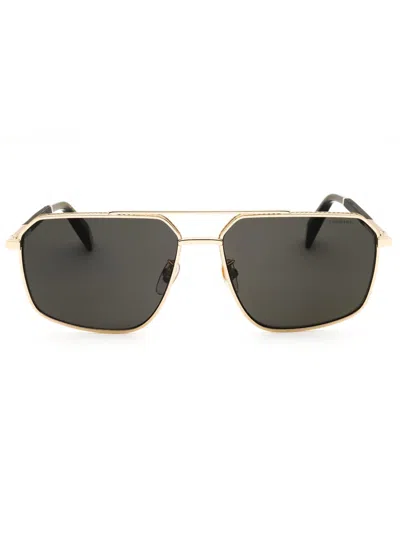Chopard Rectangular Metal Mini Sunglasses For Men In Gold