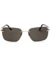 Chopard Schg62 Polarized Rectangular Metal Sunglasses In Multi