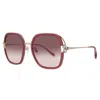 Chopard Red Gradient Square Ladies Sunglasses Schg32v 0afd 57 In Burgundy