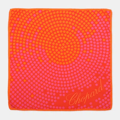 Pre-owned Chopard Red/orange Polka Dot Silk Scarf