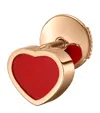 Chopard Rose Gold And Carnelian My Happy Hearts Single Earring In Rose Gold