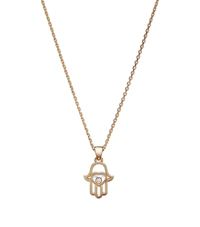 Chopard Rose Gold And Diamond Good Luck Necklace