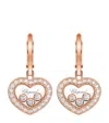 Chopard Rose Gold And Diamond Happy Diamonds Earrings In Rose Gold