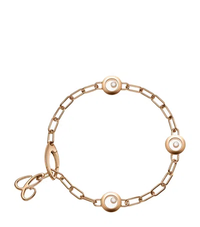 Chopard Rose Gold And Diamond Happy Diamonds Icons Bracelet