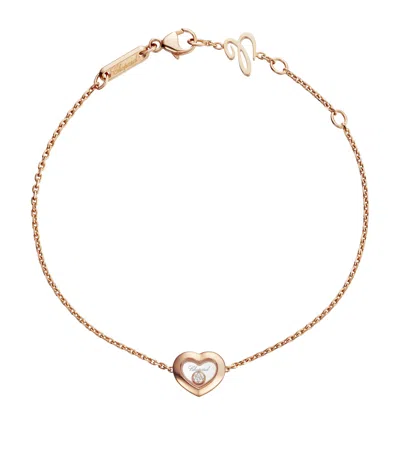 Chopard Rose Gold And Diamond Happy Diamonds Icons Bracelet