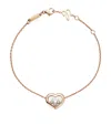 Chopard Rose Gold And Diamond Happy Diamonds Icons Bracelet In Rose Gold
